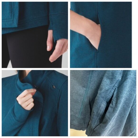 Lululemon Coast Wrap II Stretch Cotton Pockets French Terry Jacket Thumbholes 6 - Picture 15 of 16